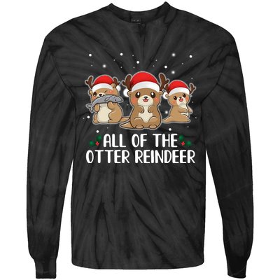 All Of The Otter Reindeer Christmas Tie-Dye Long Sleeve Shirt