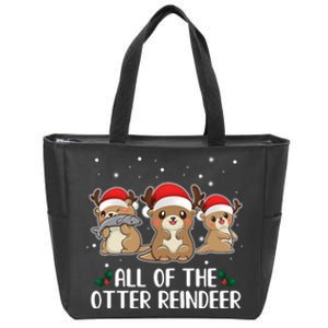 All Of The Otter Reindeer Christmas Zip Tote Bag