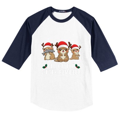 All Of The Otter Reindeer Christmas Baseball Sleeve Shirt