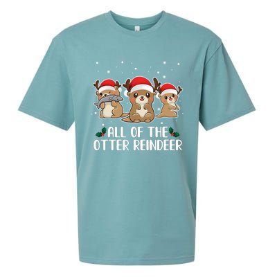 All Of The Otter Reindeer Christmas Sueded Cloud Jersey T-Shirt