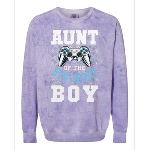 Aunt of the Birthday Matching Video Gamer Birthday Party Colorblast Crewneck Sweatshirt