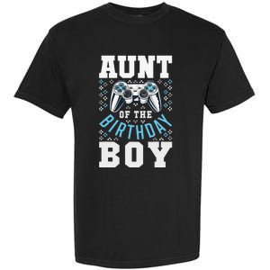 Aunt of the Birthday Matching Video Gamer Birthday Party Garment-Dyed Heavyweight T-Shirt