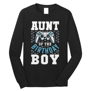 Aunt of the Birthday Matching Video Gamer Birthday Party Long Sleeve Shirt