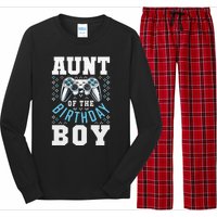 Aunt of the Birthday Matching Video Gamer Birthday Party Long Sleeve Pajama Set