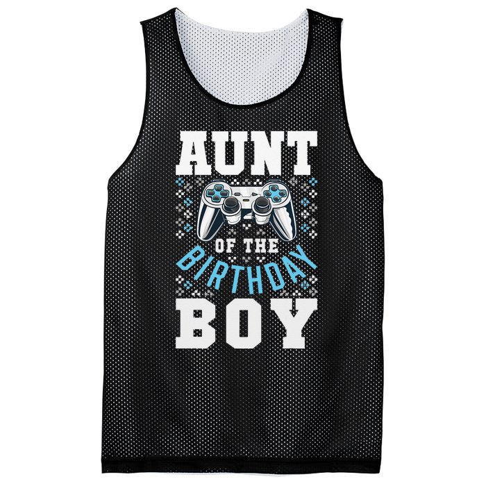 Aunt of the Birthday Matching Video Gamer Birthday Party Mesh Reversible Basketball Jersey Tank