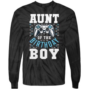 Aunt of the Birthday Matching Video Gamer Birthday Party Tie-Dye Long Sleeve Shirt