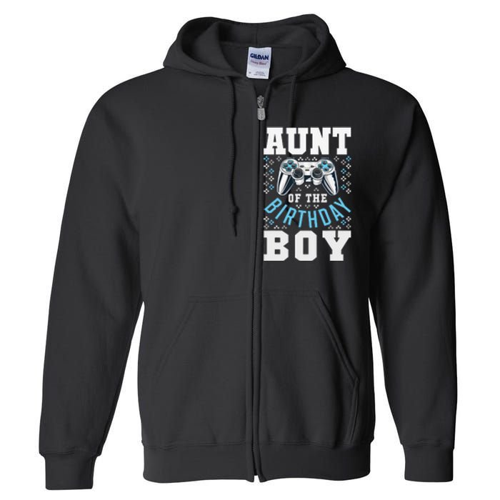 Aunt of the Birthday Matching Video Gamer Birthday Party Full Zip Hoodie