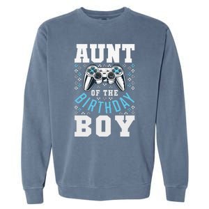 Aunt of the Birthday Matching Video Gamer Birthday Party Garment-Dyed Sweatshirt