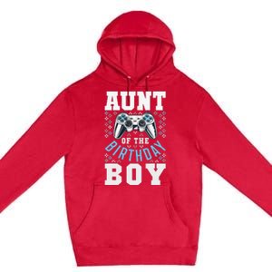 Aunt of the Birthday Matching Video Gamer Birthday Party Premium Pullover Hoodie