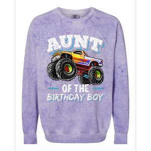 Aunt of the Birthday Monster Truck Birthday Party Colorblast Crewneck Sweatshirt