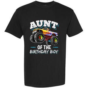 Aunt of the Birthday Monster Truck Birthday Party Garment-Dyed Heavyweight T-Shirt