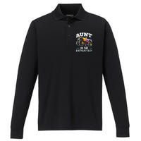 Aunt of the Birthday Monster Truck Birthday Party Performance Long Sleeve Polo