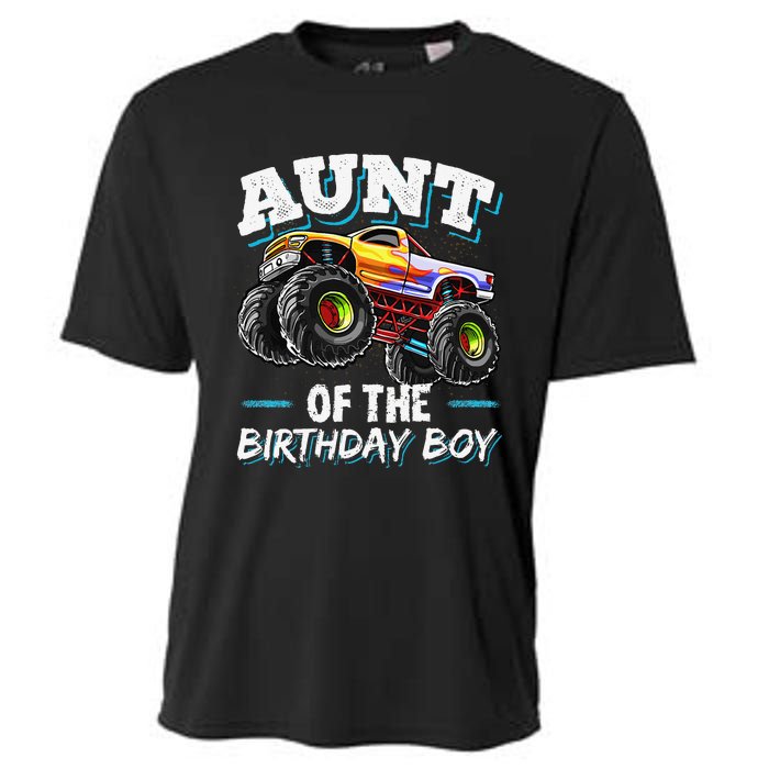 Aunt of the Birthday Monster Truck Birthday Party Cooling Performance Crew T-Shirt