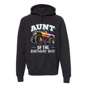 Aunt of the Birthday Monster Truck Birthday Party Premium Hoodie