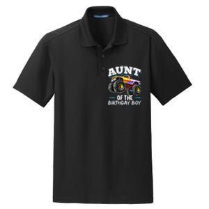 Aunt of the Birthday Monster Truck Birthday Party Dry Zone Grid Polo