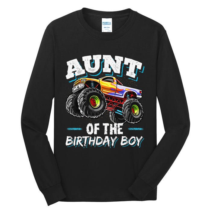 Aunt of the Birthday Monster Truck Birthday Party Tall Long Sleeve T-Shirt