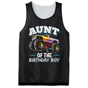 Aunt of the Birthday Monster Truck Birthday Party Mesh Reversible Basketball Jersey Tank