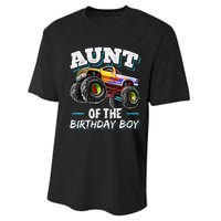 Aunt of the Birthday Monster Truck Birthday Party Performance Sprint T-Shirt