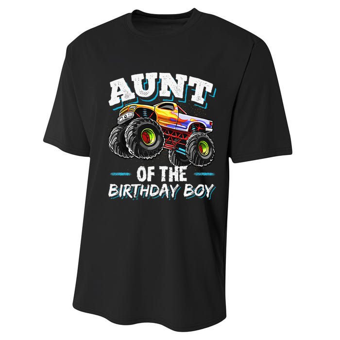 Aunt of the Birthday Monster Truck Birthday Party Performance Sprint T-Shirt