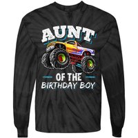 Aunt of the Birthday Monster Truck Birthday Party Tie-Dye Long Sleeve Shirt