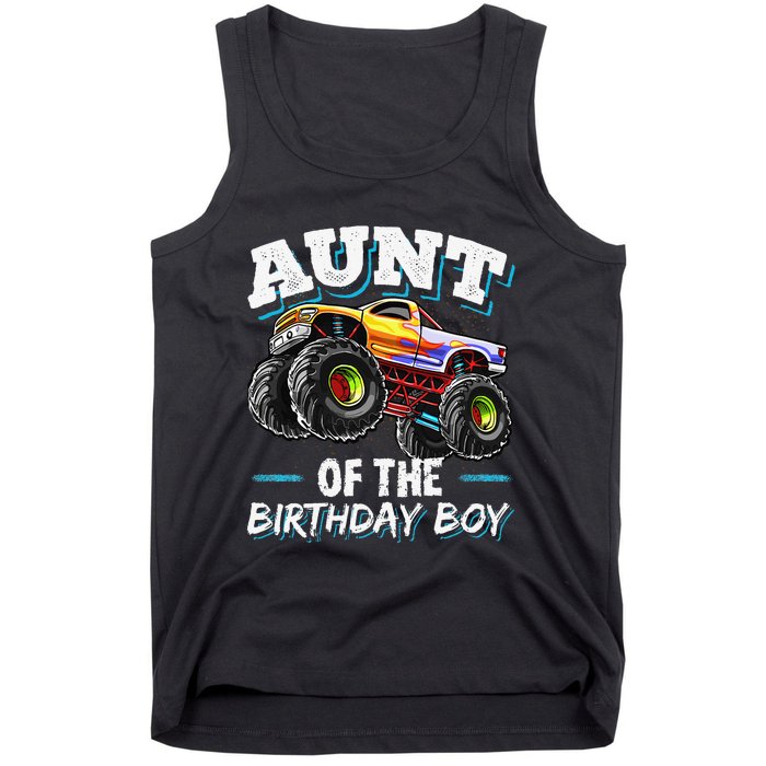 Aunt of the Birthday Monster Truck Birthday Party Tank Top