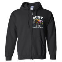 Aunt of the Birthday Monster Truck Birthday Party Full Zip Hoodie