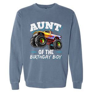 Aunt of the Birthday Monster Truck Birthday Party Garment-Dyed Sweatshirt