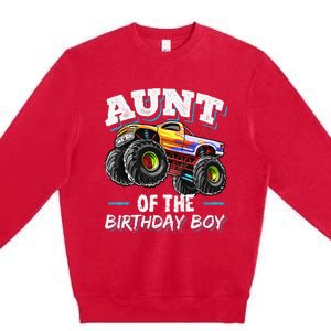 Aunt of the Birthday Monster Truck Birthday Party Premium Crewneck Sweatshirt