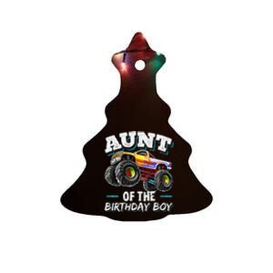 Aunt of the Birthday Monster Truck Birthday Party Ceramic Tree Ornament