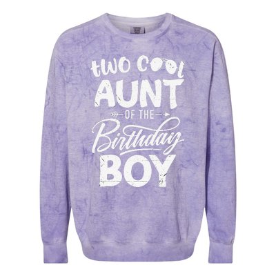 Aunt of the Birthday Two Cool 2nd Bday Mother Mama Mommy Colorblast Crewneck Sweatshirt