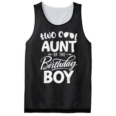 Aunt of the Birthday Two Cool 2nd Bday Mother Mama Mommy Mesh Reversible Basketball Jersey Tank