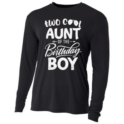 Aunt of the Birthday Two Cool 2nd Bday Mother Mama Mommy Cooling Performance Long Sleeve Crew