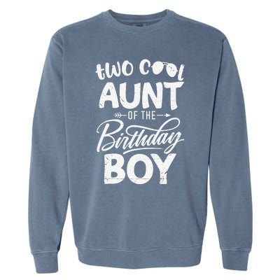 Aunt of the Birthday Two Cool 2nd Bday Mother Mama Mommy Garment-Dyed Sweatshirt