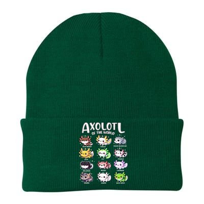 Axolotls Of The World Kawaii Types Of Axolotl Fish Amphibian Knit Cap Winter Beanie