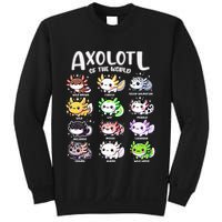 Axolotls Of The World Kawaii Types Of Axolotl Fish Amphibian Sweatshirt