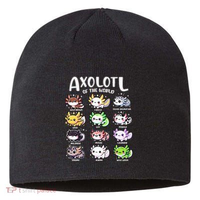Axolotls Of The World Kawaii Types Of Axolotl Fish Amphibian Sustainable Beanie