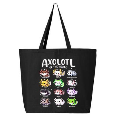 Axolotls Of The World Kawaii Types Of Axolotl Fish Amphibian 25L Jumbo Tote