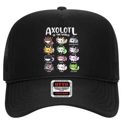 Axolotls Of The World Kawaii Types Of Axolotl Fish Amphibian Trucker Hat