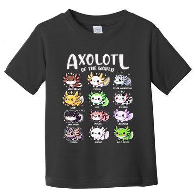 Axolotls Of The World Kawaii Types Of Axolotl Fish Amphibian Toddler T-Shirt