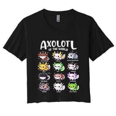 Axolotls Of The World Kawaii Types Of Axolotl Fish Amphibian Crop Top