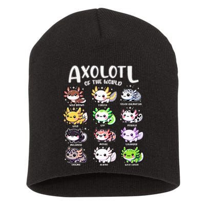 Axolotls Of The World Kawaii Types Of Axolotl Fish Amphibian Short Acrylic Beanie