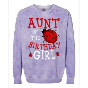 Aunt Of The Birthday Ladybug Bday Party Celebration Colorblast Crewneck Sweatshirt