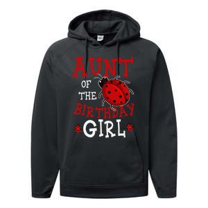 Aunt Of The Birthday Ladybug Bday Party Celebration Performance Fleece Hoodie