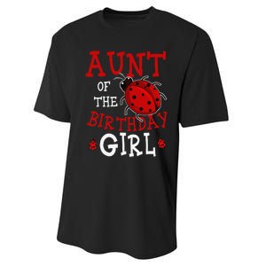 Aunt Of The Birthday Ladybug Bday Party Celebration Performance Sprint T-Shirt