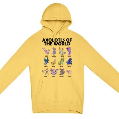 Axolotls Of The World Premium Pullover Hoodie