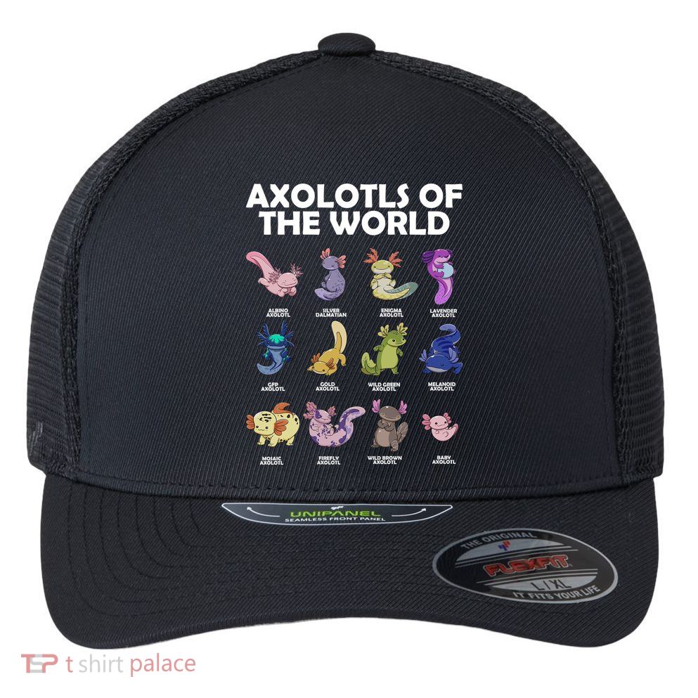 Axolotls Of The World Flexfit Unipanel Trucker Cap