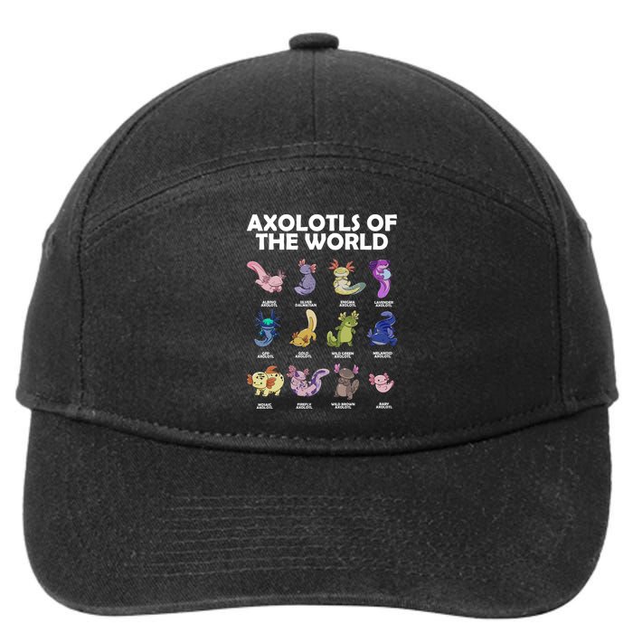 Axolotls Of The World 7-Panel Snapback Hat