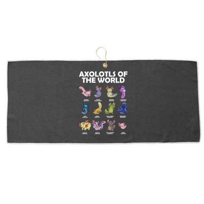 Axolotls Of The World Large Microfiber Waffle Golf Towel