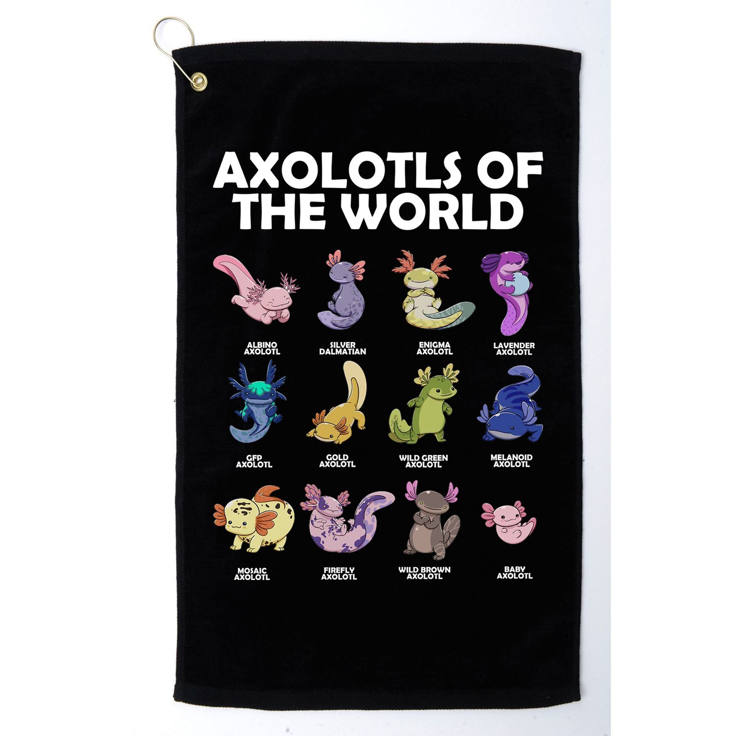 Axolotls Of The World Golf Towel