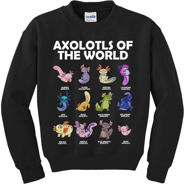 Axolotls Of The World Kids Sweatshirt